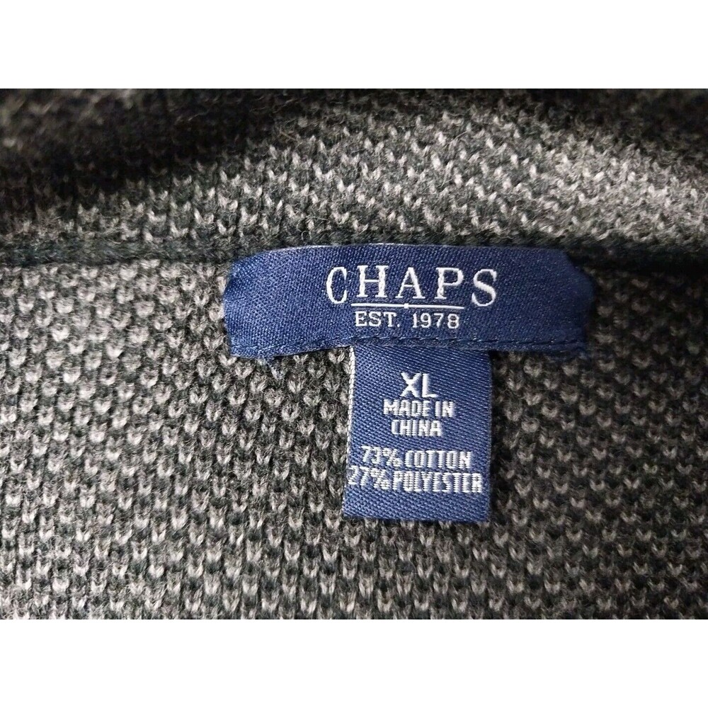 Chaps Ralph Lauren Womens XL Side Zip Sweater Jacket Plaid Gray Black Cozy Chic - Picture 4 of 14